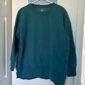 St. John’s Bay Dark Teal Side-Button Sweater